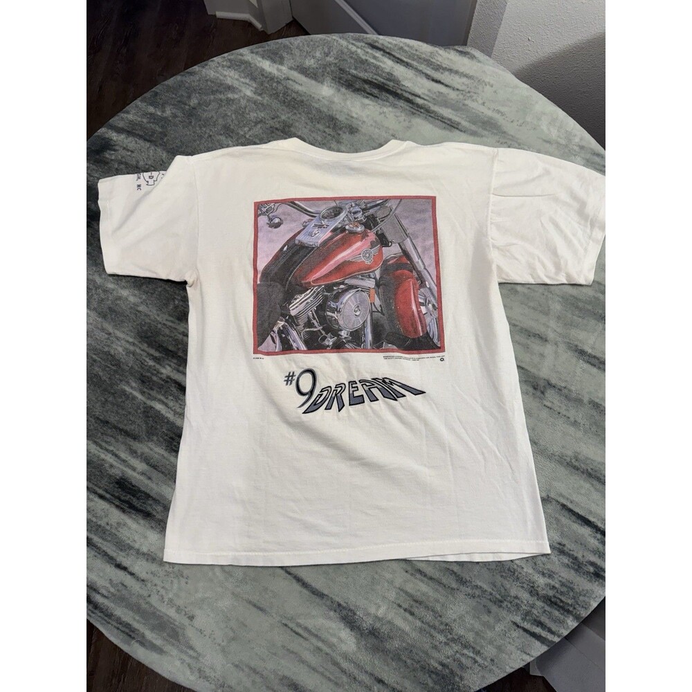 1996 Harley-Davidson #9 Dream Scott Jacobs Artwear Graphic White T-Shirt Size L